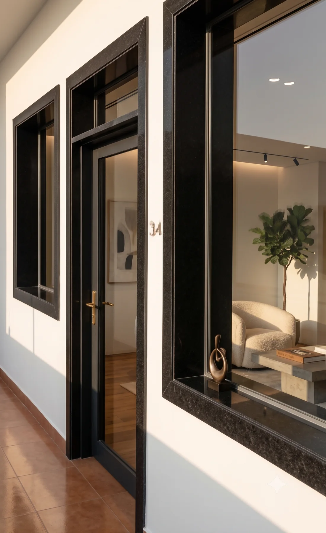 Supplied marble door and window frame visual